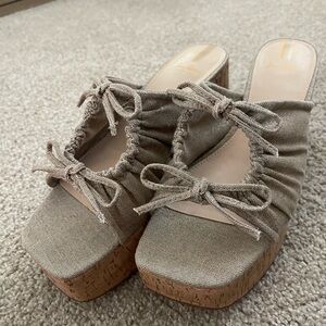 Sam Edelman Taupe Platform Mules